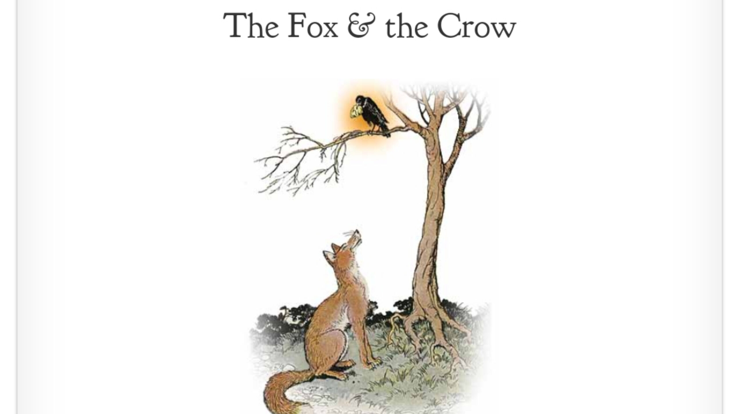 A Clever Fox And A Foolish Crow Story NotesFinder