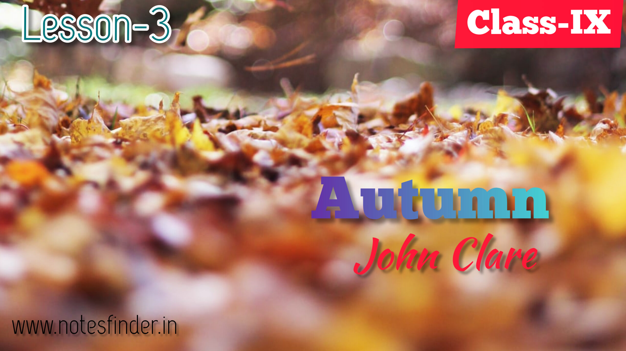 Autumn (Lesson 3) : Text, Word Notes, Bengali Meaning, Questions And ...