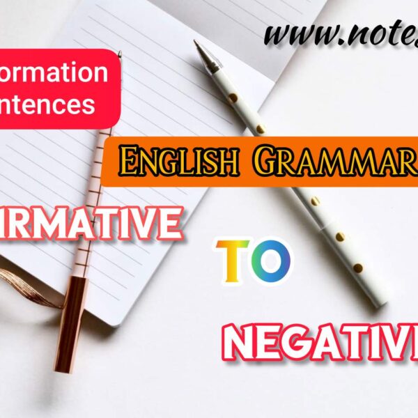 Transformation of Sentences | Affirmative Sentence to Negative Sentence