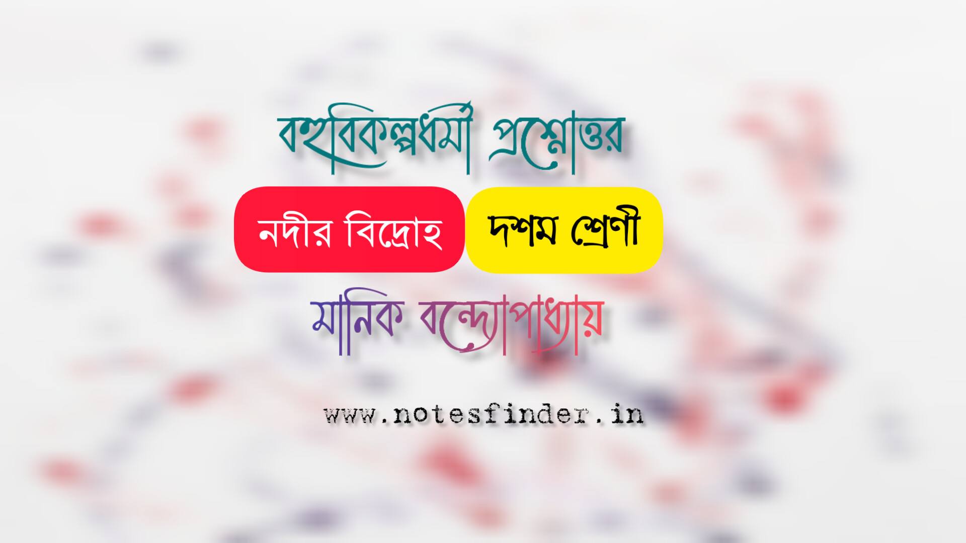 নদীর বিদ্রোহ MCQ | নদীর বিদ্রোহ বহুবিকল্পধর্মী প্রশ্নোত্তর | দশম শ্রেণী