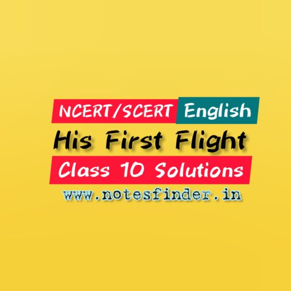 Chapter 3 Two Stories About Flying- His First Flight  NCERT Solutions for Class 10 English First Flight