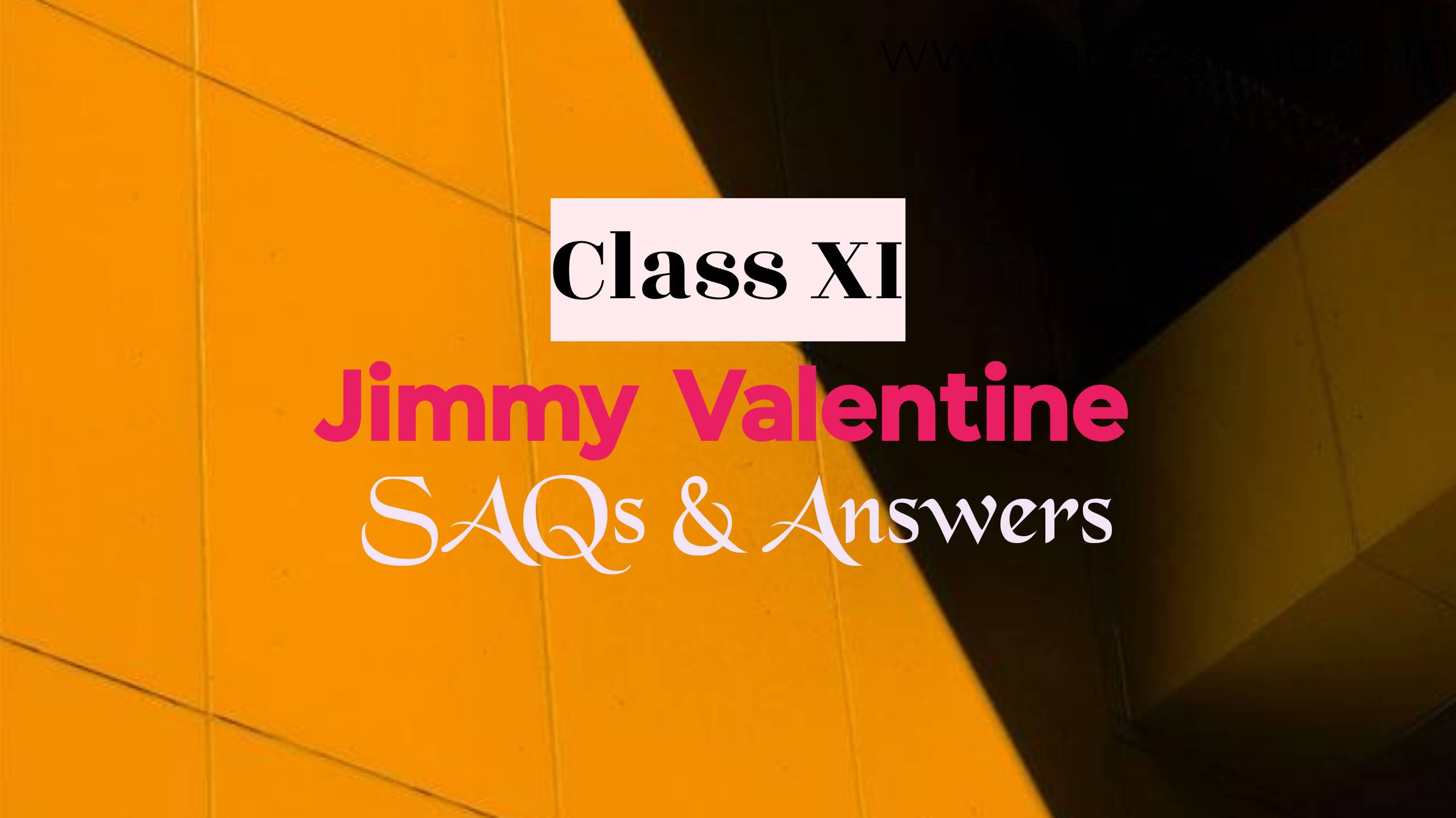 Short Questions Answers(SAQ) from Jimmy Valentine | Class 11