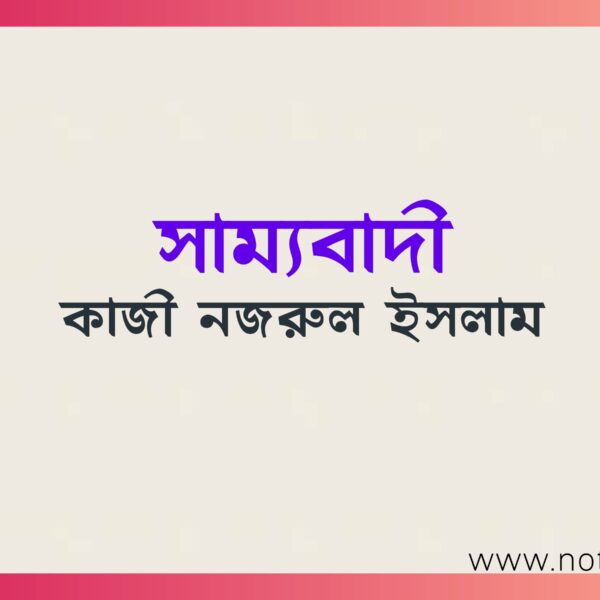 সাম্যবাদী নজরুল ইসলাম MCQ প্রশ্নোত্তর | একাদশ শ্রেণী বাংলা